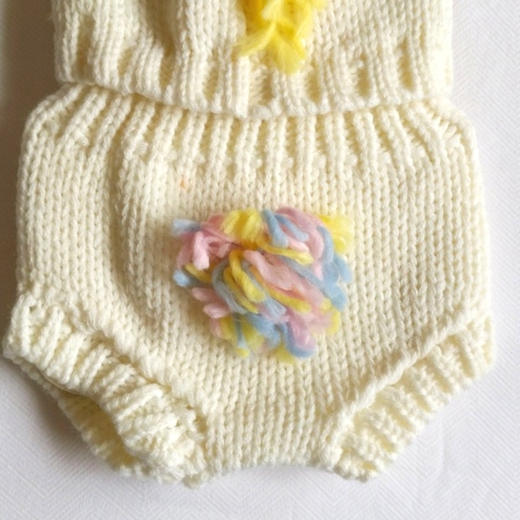 little cuties 2 piece knit unicorn photo prop set 0-3 months baby girl - Picture 5 of 6